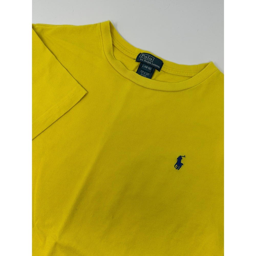 Polo Ralph Lauren Kids Yellow Short Sleeve Pony Logo T-Shirt Size L‎ 14-16 A7